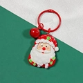 Porte-clés Père Noël de Noël avec clochette rouge pour décoration de sac - Père Noël Mains en l'Air (B)