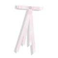 Haarklammer mit rosa Seidenschleife und Herz-Strassstein im süßen koreanischen Ballettstil - Rosa