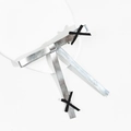 Elegante pinza para el pelo de cuero plateado metálico con lazo y detalles negros - Estilo de Lazo Decorado con Cruz (2024051114)
