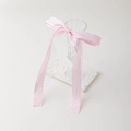 Elegante pinza para el pelo con lazo de encaje rosa y cintas de satén estilo ballet - Rosa