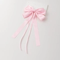 Pinza para el pelo con lazo de satén rosa y cintas largas, accesorio elegante para niñas - Rosa