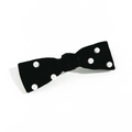 Elegant black velvet bow hair clip with handmade pearls for a vintage french style - Black