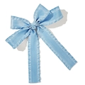 Elegante fermaglio per capelli in raso azzurro con bordi a balze e lunghi nastri fluenti - Blu