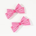 Detalle de pinzas para el cabello rosas con encaje blanco y cinta de grosgrain - Estilo 2