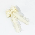 Elegante fermaglio per capelli a fiocco grande avorio con nastri in raso e organza - Beige