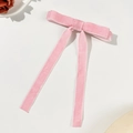 Rosa Samtschleife Haarspange mit langen Bändern, Ballet-Stil Haarschmuck für Frauen - Rosa
