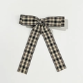 Barrette à cheveux avec nœud à carreaux style vintage pour coiffures élégantes de ballet - Marron