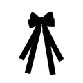 Elegante pinza de pelo de terciopelo negro con lazo y cintas de estilo coreano moderno - Negro