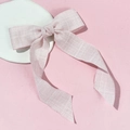 Pink ribbon bow hair clip with textured fabric on a minimalist white display plate - Pink (2#)