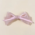 Barrette à cheveux élégante avec nœud en tulle rose et paillettes pour femmes - Rose