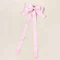 Eleganter rosa Satin-Haarclip mit Schleife und langen Bändern im minimalistischen Stil - Rosa