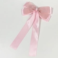 Eleganter rosa Haarschmuck mit Netzschleife und langen Bändern, modische Haarspange für Damen - Rosa