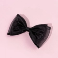 Eleganter schwarzer Haarclip aus doppellagigem Netzgewebe mit minimalistischem Schleifendesign - Schwarz Kleiner Stil (2#)
