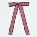 Detalle de pinza para el pelo con lazo de cuadros rojos y blancos y cintas largas - Estilo de Pinza / Cuadros Rojo y Blanco (3#)
