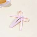 Fermaglio per capelli con fiocco rosa dolce con perla e clip BB in metallo per donna - Rosa