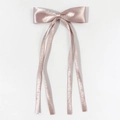 Eleganter rosa Satin-Haarclip mit Schleife und langen Bändern für Damen-Haarschmuck - Entenschnabel-Haarclips / Champagner-Rosa Mit Bändern Stil 4