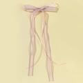 Pinza para el pelo con lazo de organza rosa estilo ballet y bordes ondulados dulces - Rosa