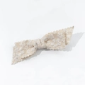 Dettaglio della clip per capelli a fiocco in pizzo crema con ricamo floreale delicato - Stile Pizzo Intagliato (2#)