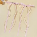 Pinzas para el pelo con lazos de encaje a cuadros rosas y borlas largas, set de dos piezas - Rosa (1 par)
