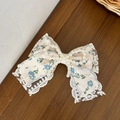 Fermaglio per capelli in pizzo floreale con perle, dolce accessorio in stile coreano - Blu