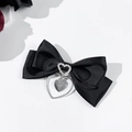 Dunkler Gothic Haarschleife Clip mit Strass-Herz und Kreuz-Anhänger für Damen - Strass Herzschließe Stil (1#)