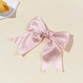 Detail einer rosa Satin-Schleife mit weichem Perlmutt-Stoff und langen Streamern - Rosa Kurz (1#)