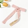 Detail einer rosa Schleifen-Haarspange mit gelben und rosa floralen Stickmustern - Rosa Floral (2#)