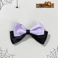 Pasador de pelo gótico con lazo de satén lavanda y negro para estilo de Halloween - Estilo de Lazo de Satén de Doble Capa Púrpura Negro (2#)