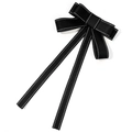 Fiocco nero con cuciture bianche e nastri lunghi per decorare il colletto camicia - Stile a Nastro Lungo Multistrato (2#)
