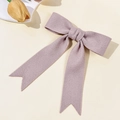 Elegante pinza para el pelo de lana morada con lazo y cintas largas de cola de golondrina - Rosa