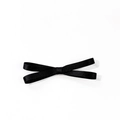 Elegante pinza para el pelo de satén negro con lazo minimalista en fondo blanco - Estilo de Nudo Largo y Fino (1#)