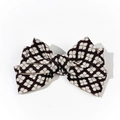 Detailed close-up of a floral double-layered fabric bow tie with intricate knit textures - Floral Bowknot Style / Dark Brown (2#)