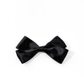 Detalle de elegante pinza para el pelo con lazo de satén negro y textura de seda en blanco - Estilo Estructurado de Doble Capa (4#)