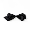Macro detail of the elegant double-layered black satin texture on this hair bow clip - Double Layer Overlapping Full Style (5#)