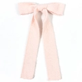 Lazo para el pelo de lana rosa con cintas largas, textura de punto suave y estilo elegante - Rosa