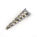 Macro detail of a silver unicorn horn headband accessory with golden spiral cord - Dark Gray