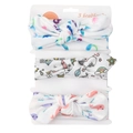 Détail de trois bandeaux pour bébé avec motifs sirène et dessin animé sur support - Sirène Graffiti Baleine Motif
