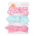 Détail du lot de 3 bandeaux pour bébé avec oreilles de lapin sur carte de support - Pink Rabbit Blue Pink
