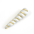 Iridescent silver unicorn horn accessory with gold spiral wire for DIY headbands - Retro Beige