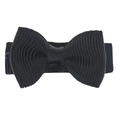 Détail d'une barrette à cheveux en ruban gros-grain noir avec texture nervurée - Noir