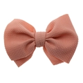 Fascia per capelli con fiocco in tessuto nido d'ape rosa corallo per bambina fatta a mano - Fiocco per capelli / Bianco Sporco