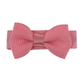 Detail of pink grosgrain ribbon bow hair clip for girls on white background - Pink