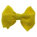 Fascia per capelli neonata in nylon con grande fiocco giallo limone e trama a nido d'ape - Accessorio per capelli con fiocco / Giallo