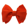 Fascia per capelli neonata in tessuto waffle arancione con grande fiocco decorativo - Accessorio per capelli con fiocco / Arancione