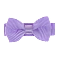 Barrette à cheveux simple en ruban gros-grain lavande avec centre satiné pour fille - Mauve Clair