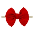 Diadema para bebé con lazo rojo de textura gofre y banda de nylon elástica beige - Rojo