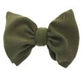 Fascia per capelli con fiocco in tessuto a nido d'ape verde oliva per bambini in nylon - Accessorio per capelli con fiocco / Verde Militare