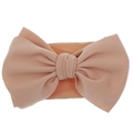 Detail of apricot bow headband made from high-stretch nylon fabric for baby girls - Blush