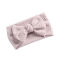 Bandeau bébé en maille gaufrée rose pâle avec un grand nœud pour nourrissons et nouveau-nés - Khaki