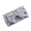 Fascia per neonati in maglia a nido d'ape grigio chiaro con grande fiocco decorativo - Grigio chiaro